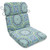 40.5" Blue and Green Lagoon Outdoor Patio Chair Cushion