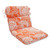 40.5" White and Orange Coral Paisley Outdoor Patio Rounded Chair Cushion