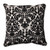 Damask Outdoor Patio Square Floor Pillow - 25" - Black and Beige