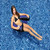 Inflatable Floating U-Seat Swimming Pool Lounger - 28" - Blue and Black