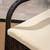 3-Piece Brown Wicker Outdoor Furniture Patio Bistro Set - Cream White Cushions