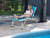 67" Blue Foldable and Adjustable Aluminum Outdoor Lounge Chair