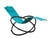 60" Blue Outdoor Aluminum Orbital Lounge Chair with a Pillow