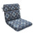21" x 40.5" Brown and Blue Outdoor Patio Chair Cushions