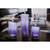 Glitter LED Lighted Candles - 9.5" - Purple and White - Set of 6