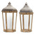Set of 2 Taupe Brown and Beige Lantern, 33" - Romantic Candlelight Glow for Indoor or Outdoor Spaces