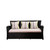 68" Black Staffordshire Wicker Patio Sofa - Gray Cushions