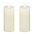 Flameless LED Lighted Pillar Candles - 17.5" - White - Set of 2