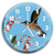 Set of 2 Blue and Yellow HydroTools Swimming Pool Thermometer and Wall Clock Combination 12"
