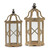 Contemporary Candle Lanterns - 31" - Brown and Clear - Set of 2