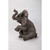 15.5" Gray Elephant Baby Sitting with Trunk Up Garden Statue