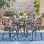 5-Piece Shiny Copper Finish Outdoor Furniture Patio Dining Set