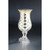 14" Silver and Gold Tone Diamond Pattern Glass Hurricane Candle Holder