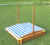 3.75' Wooden Sandbox with Blue and White Striped Canopy