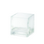 Hand Blown Glass Square Pillar Candle Holder - 5" - Clear
