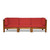 3pc Brown and Red Contemporary Handcrafted Outdoor Sofa with Cushions 30.25"