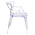 32.25" Clear Transparent Crystal Outdoor Stackable Side Chair with Integrated Arms