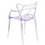 32.25" Clear Transparent Crystal Outdoor Stackable Side Chair with Integrated Arms