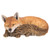 17.25" Brown and White Fox Sleeping Outdoor Garden Statue