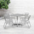 5-Piece Silver Square Outdoor Furniture Patio Table with Slat Back Chairs 31.5"