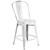 40.25" White Distressed Outdoor Patio Counter Height Stool with Back