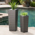 Set of 2 Gray Contemporary Outdoor Patio Flower Pots 31.75"