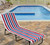 82" Red, Blue and White Striped Rectangular Lounge Chair Beach Towel