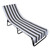 82" Gray and White Striped Rectangular Lounge Chair Beach Towel