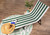 82" Green and White Striped Rectangular Lounge Chair Beach Towel