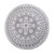 5' Taupe Brown And Grayish White Floral Round Reversible Outdoor Rug