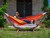 102" Orange Striped Sunbrella Brazilian Style Hammock with Stand