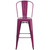 46'' Purple Contemporary Outdoor Patio Barstool with Back