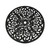 33.25" Black Contemporary Round Outdoor Dining Table