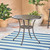 33.25" Black Contemporary Round Outdoor Dining Table
