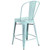 40.25" Blue Distressed Contemporary Outdoor Patio Counter Height Stool with Back