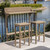 3pc Gray Traditional Outdoor Patio Bar Set 49.75"