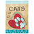 Red and Brown Double Applique "CATS" Outdoor Garden Flag 18"x13"