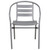 28.5" Silver Contemporary Patio Furniture Stack Chair with Triple Back