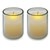 Pack of 2 Glass Battery Operated Wax Flickering Flameless Votive Candles 2"
