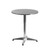 3-Piece Brown and Silver Round Outdoor Furniture Patio Table with Stack Chairs