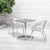 3-Piece Silver Square Outdoor Furniture Patio Table and Stack Chairs