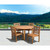 5-Piece Brown Eucalyptus Armless Round Patio Dining Set 47"