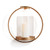 Large Glass Wall Mounted Pillar Candle Holder - 17" - Burnished Gold