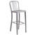 43'' Silver Industrial Outdoor Patio High Bar Stool with Vertical Slat Back