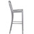 43'' Silver Industrial Outdoor Patio High Bar Stool with Vertical Slat Back