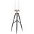 30.75" Black and Gold Hurricane Glass Candle Holder with Foldable Metal Stand