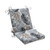 36.5" White and Gray Tropical UV Resistant Patio Squared Corners Chair Cushion