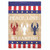 Beige and Blue Double Applique "PEACE, LOVE & CRAWFISH" Outdoor House Flag 42"x29"