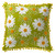 16" Green and White Daisy Flower Spring Throw Pillow