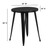 29" Black Round Metal  Indoor-Outdoor Cafe Table